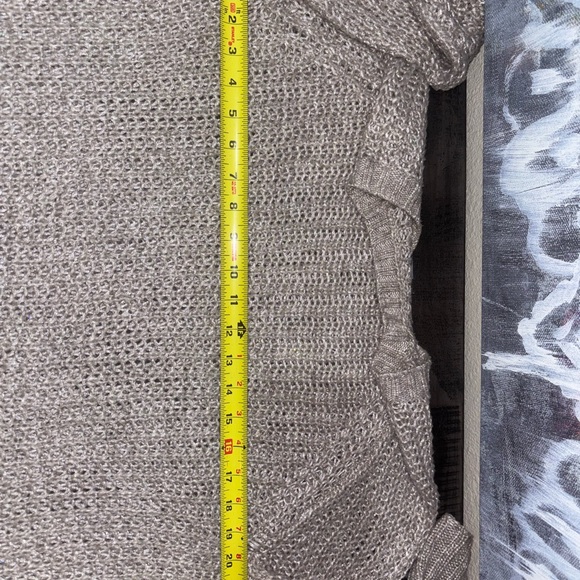 AERIE Sheer Cable Knit Women's Cotton Blend Sweater Size M Gray Soft & Cozy - Picture 8 of 8